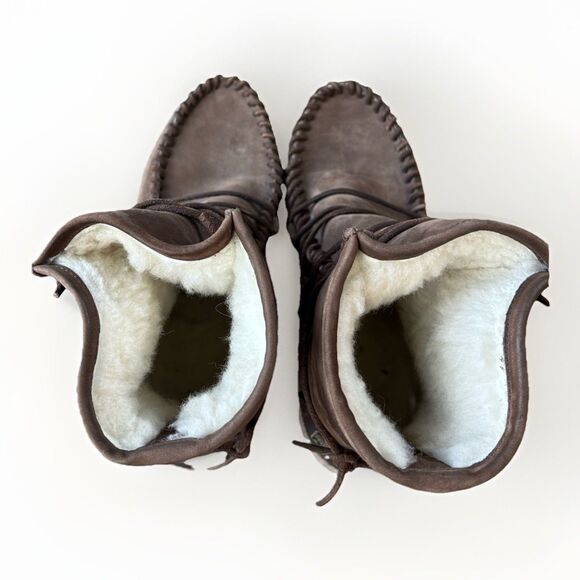 Karma Of Charme Malita Moccasin Boot Size 38 Brown Suede Leather - Picture 5 of 10